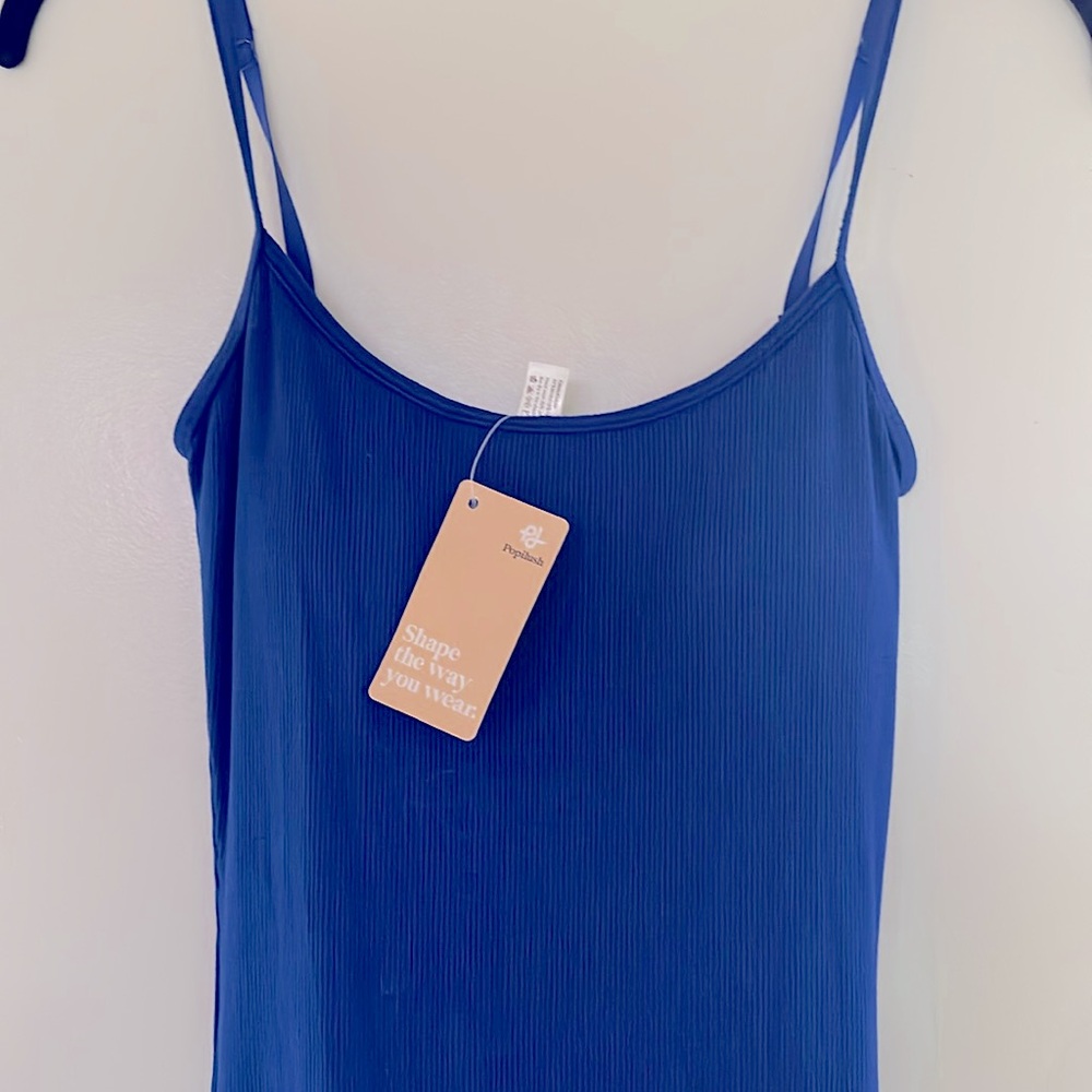 Popilush Size S Shapewear Modal Slimming Maxi Slip Dress Blue